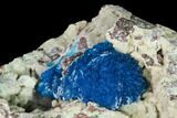 Vibrant Blue Cavansite Cluster on Stilbite - India #168254-2